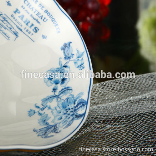9 Inches Elegant Fine New Bone China Ceramic Decorative Fruit Bowl of New Classic
